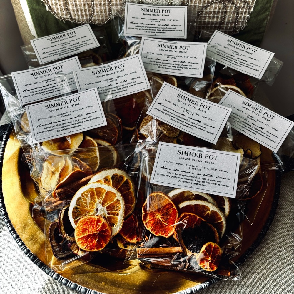 Handmade Christmas Holiday Spiced Winter Blend Simmer Pot Kit Packet